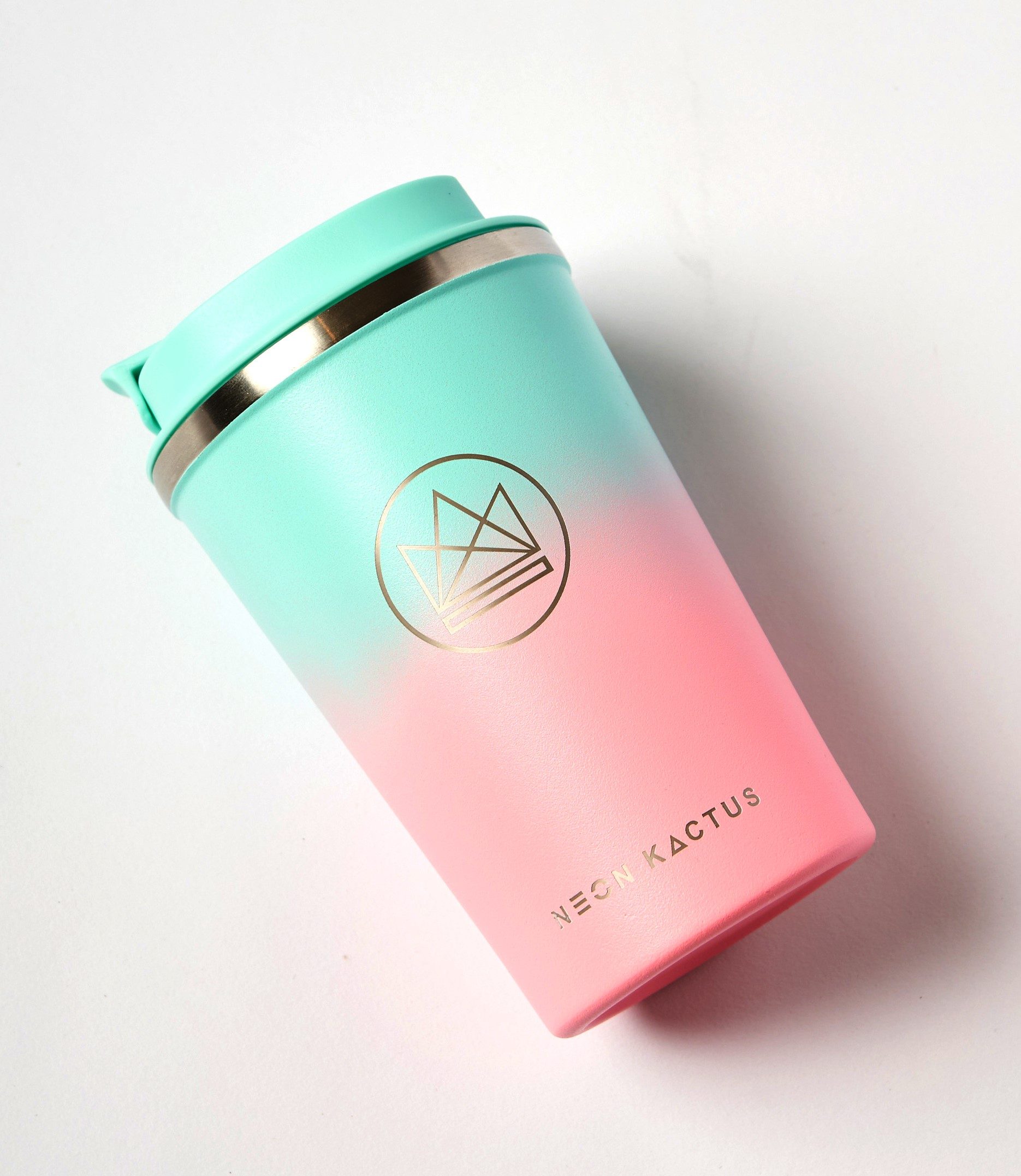 Tasse De Voyage Neon Kactus 12 Oz - Acier Inoxydable, Isotherme, Couvercle étanche